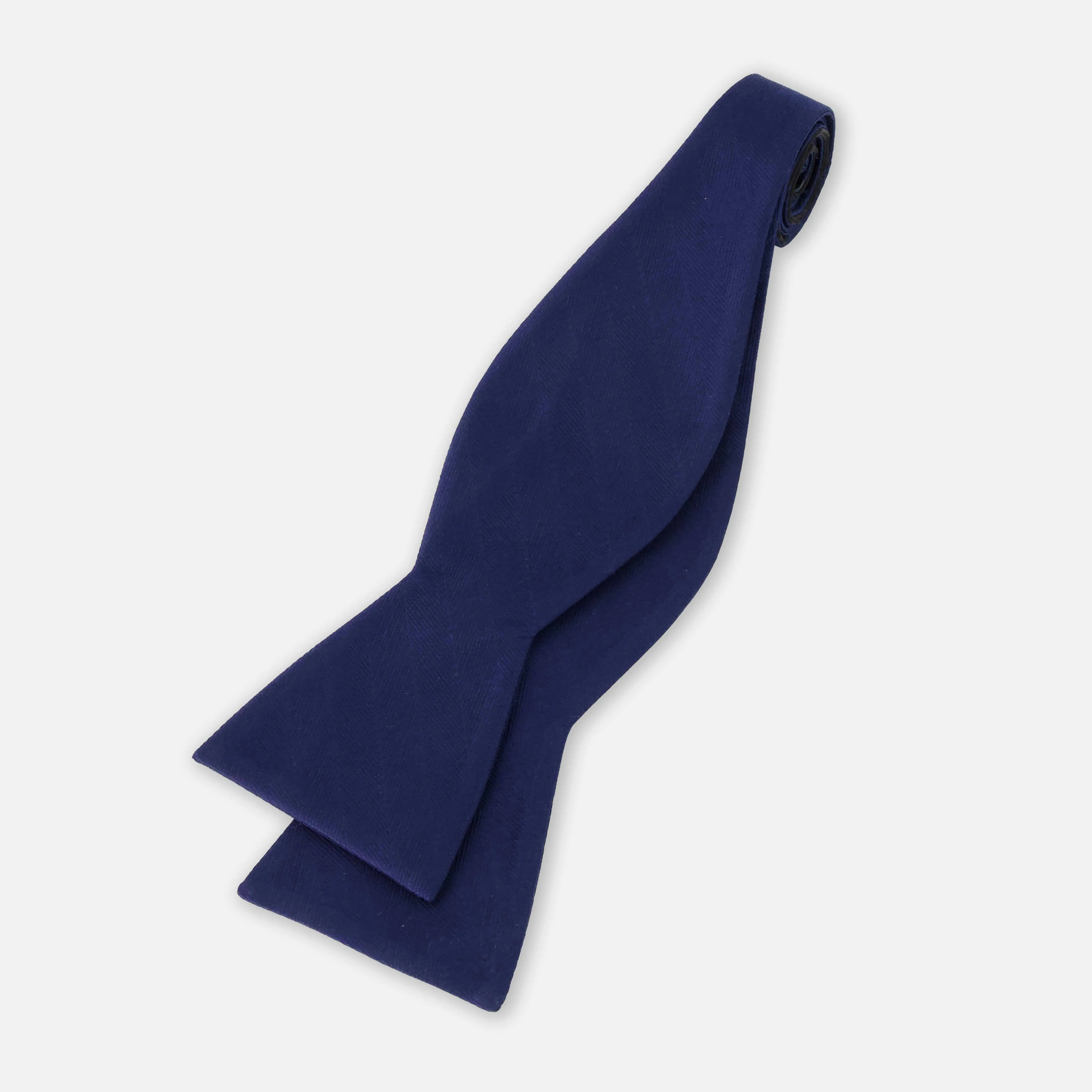 Herringbone Vow Navy Bow Tie