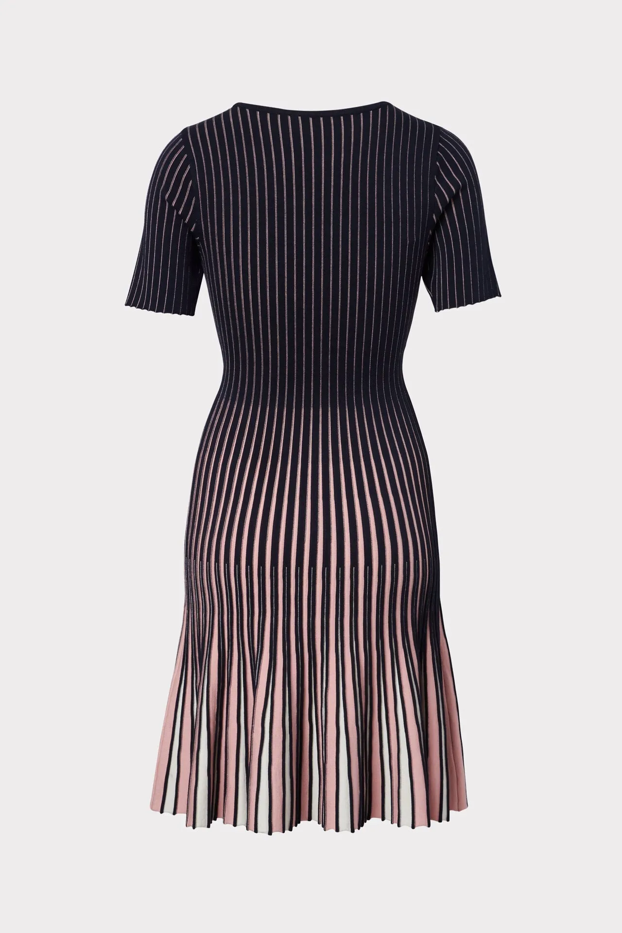 Inset Stripe Flare Godet Dress