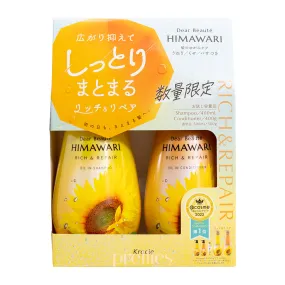 Kracie HIMAWARI Sunflower Oil Rich & Repair Shampoo-Conditioner Set 400ml 400g (Yellow)