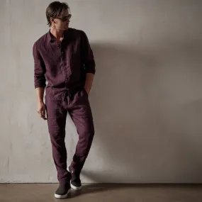 Lightweight Linen Pant - Eggplant