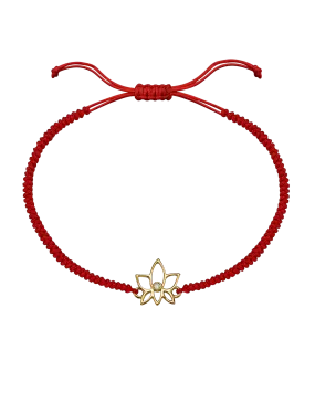 Lotus Flower [RED] - 14K Yellow Gold