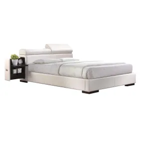 Manjot White PU Queen Bed