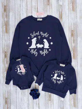 Mom & Me Navy Silent Night Crew Neck Shirt