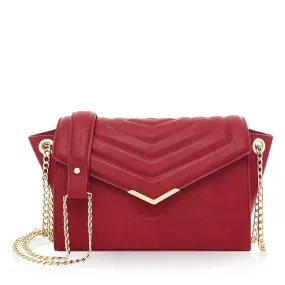 Red - Kensington Vegan Quilted Cross-Body Bag