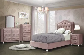 Reggie Pink Fabric Twin Bed