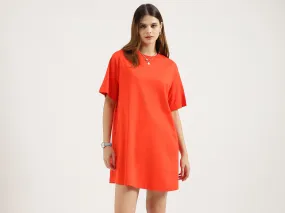 Regular Fit Round Neck Solid Dress