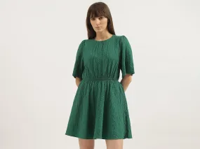 Regular Fit Round Neck Textured Dresses