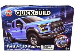 Skill 1 Model Kit Ford F-150 Raptor Blue Snap Together by Airfix Quickbuild