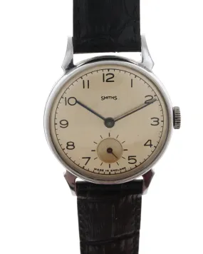 SMITHS EARLY 12.15 HORN LUG CHROME AND STAINLESS STEEL 1951 WRISTWATCH SERVICED