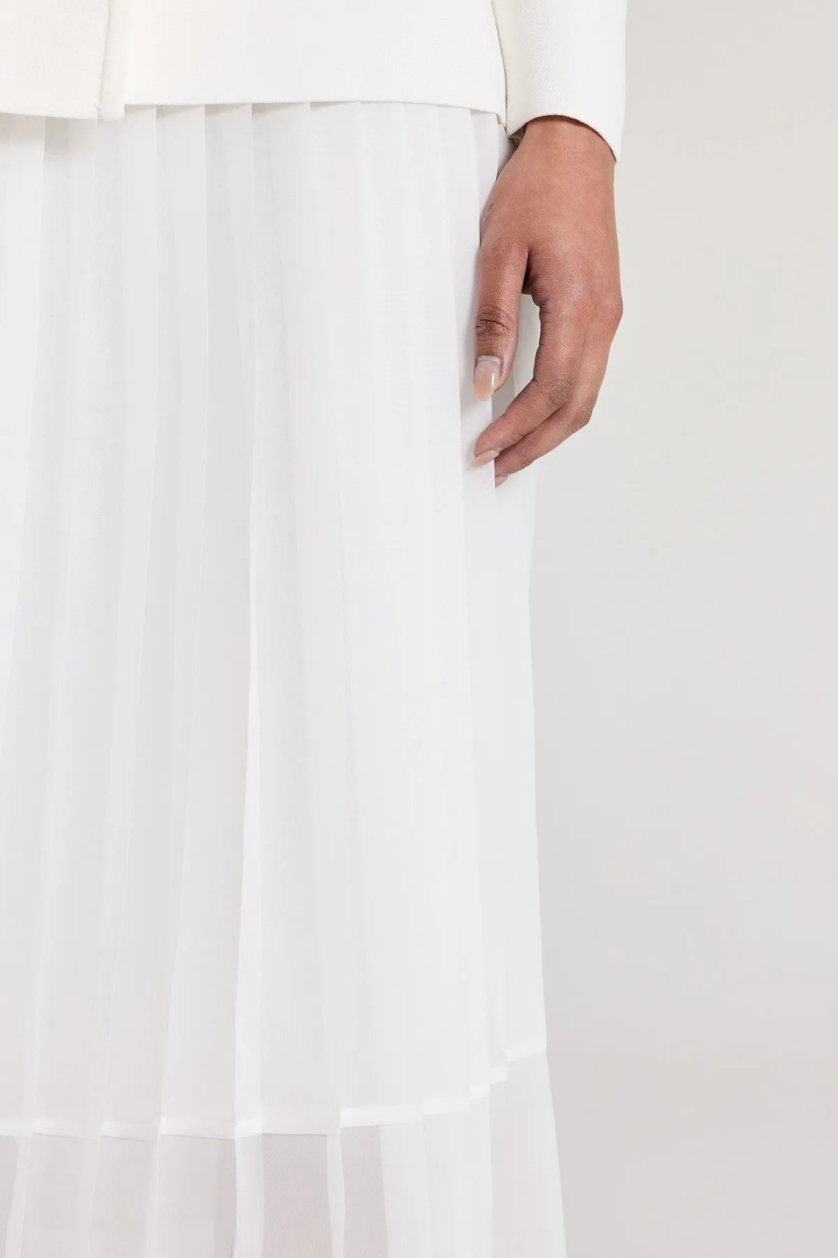 Stella Pleat Skirt - White