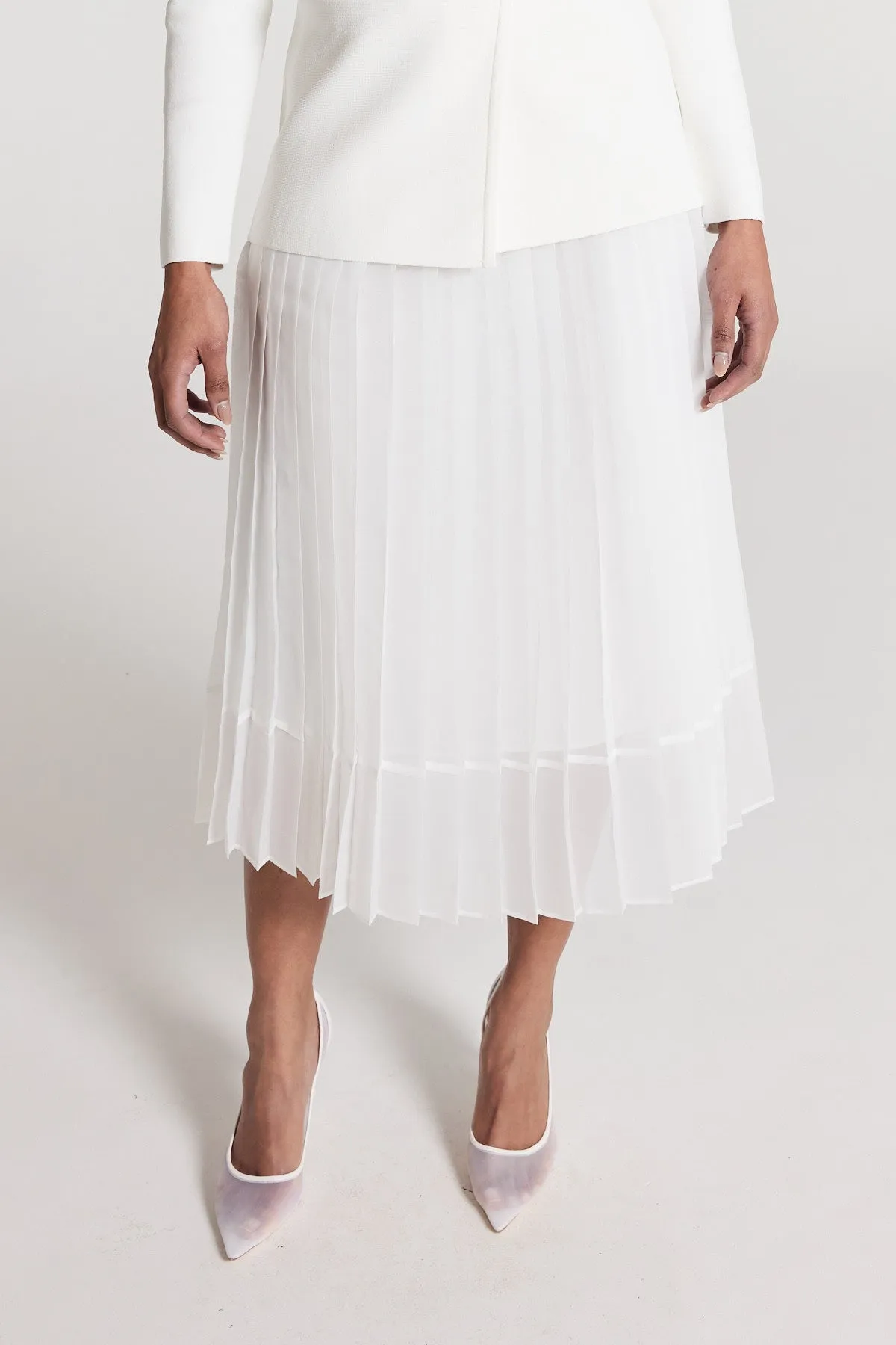 Stella Pleat Skirt - White