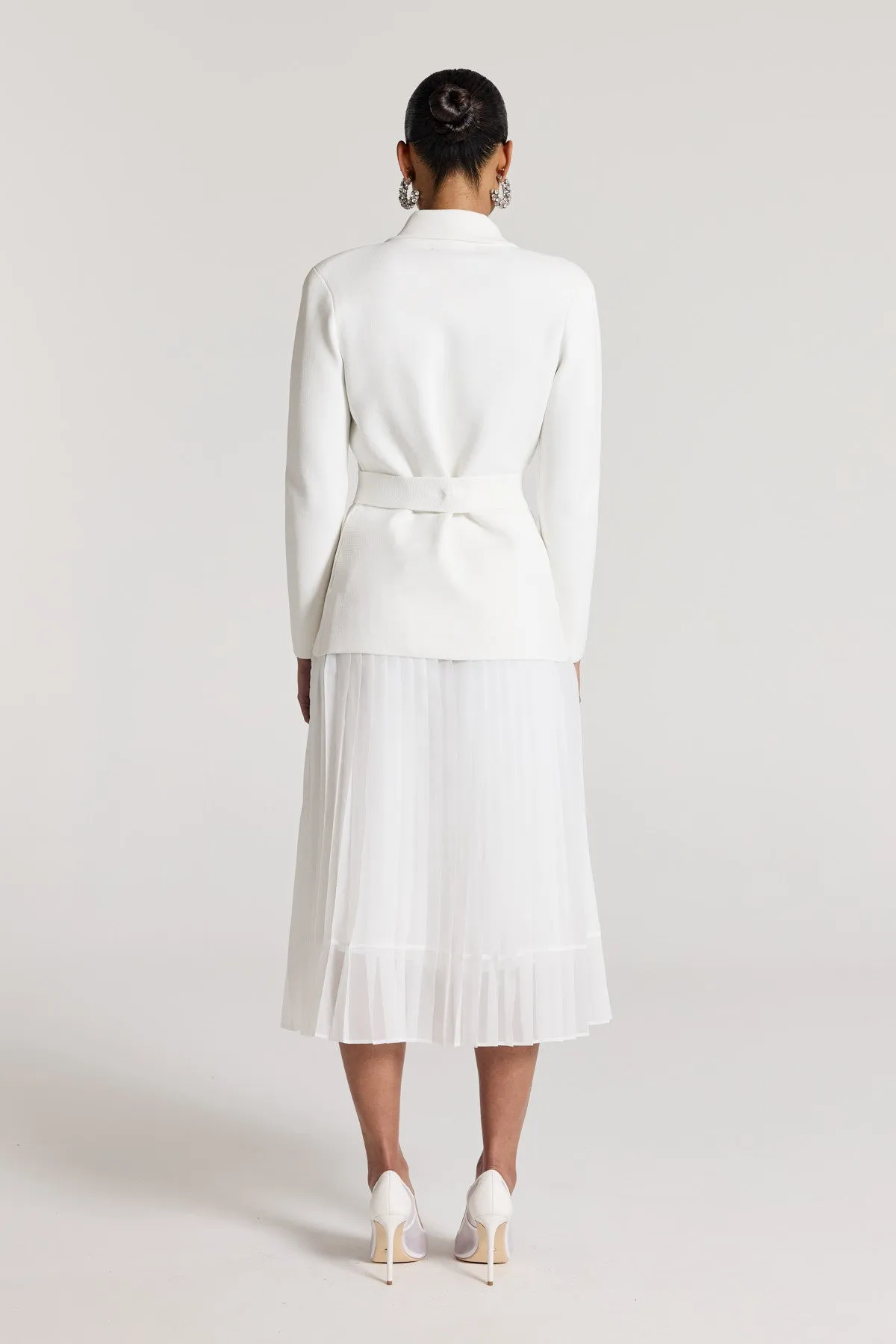 Stella Pleat Skirt - White