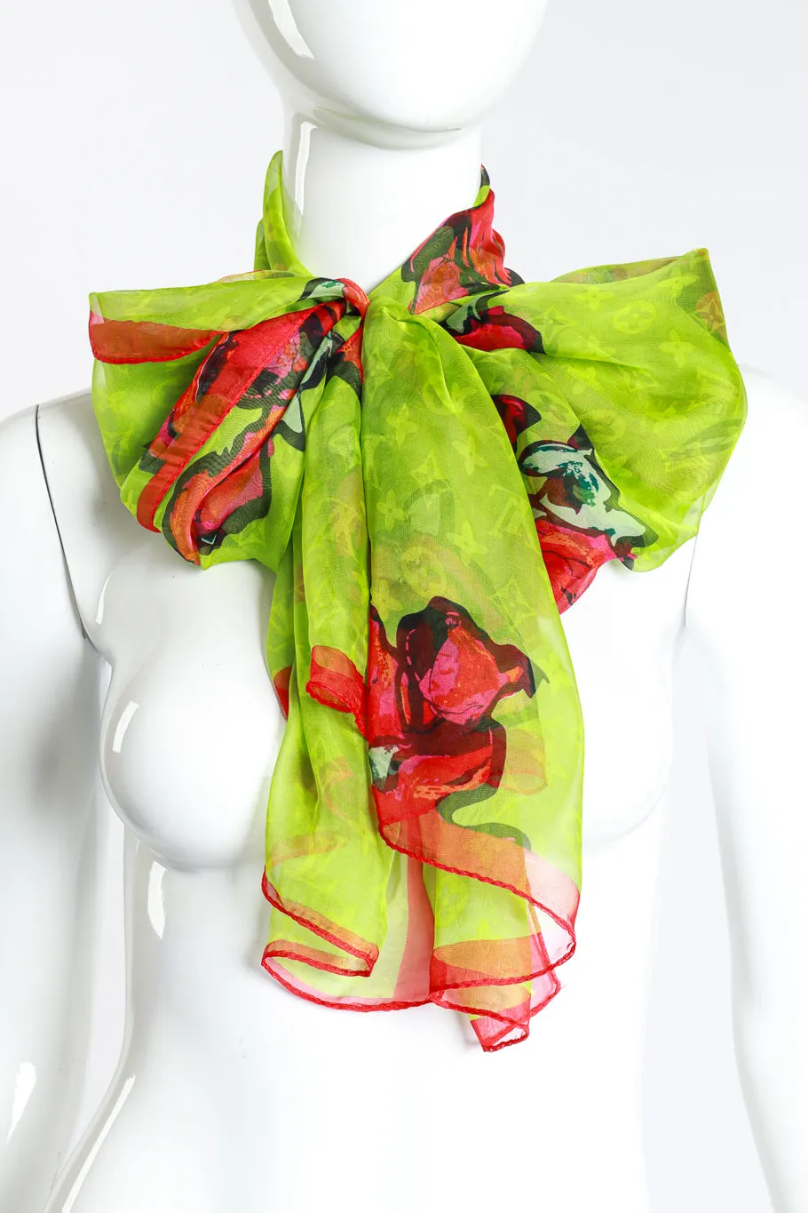 Stephen Sprouse Graffiti Rose Scarf