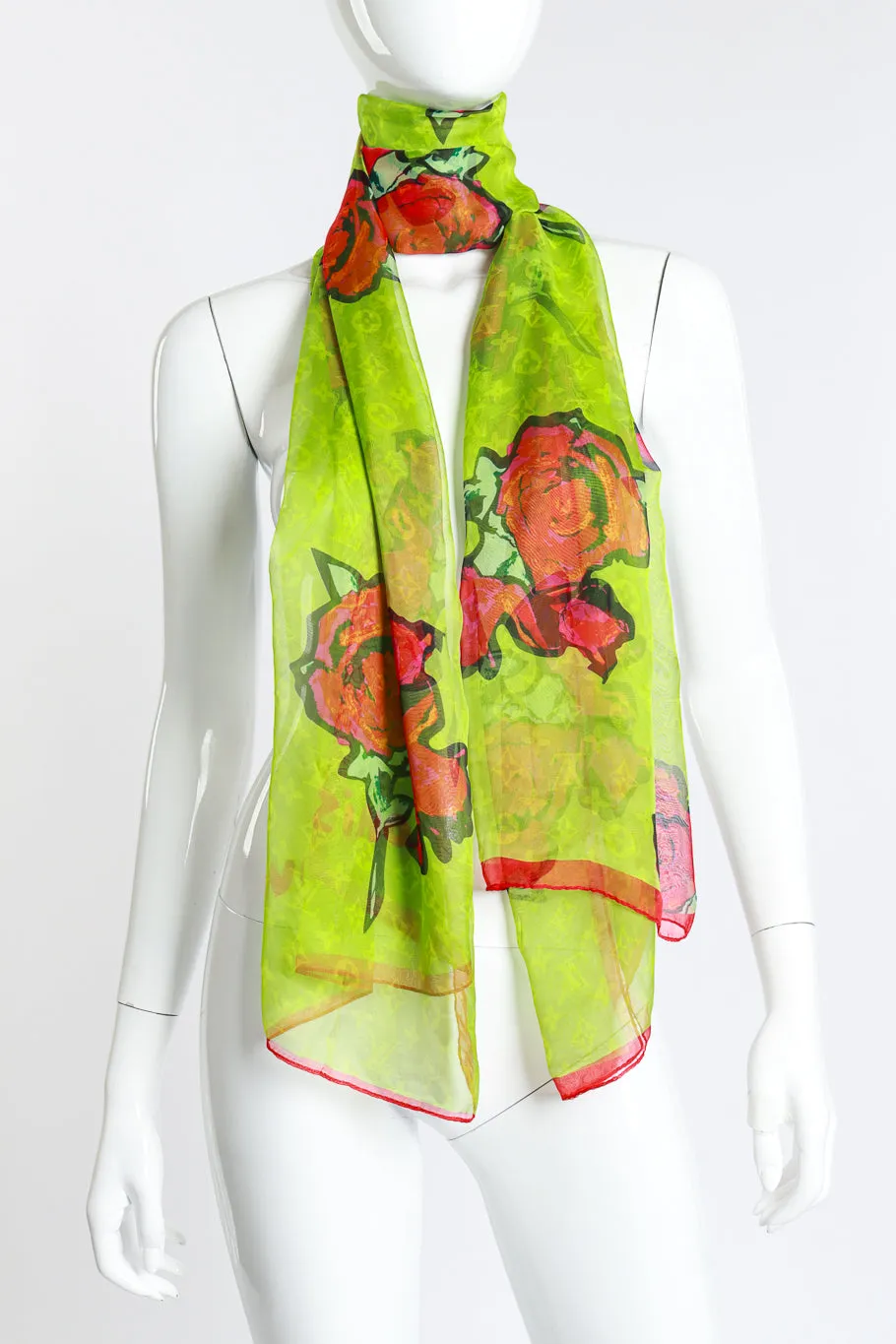 Stephen Sprouse Graffiti Rose Scarf