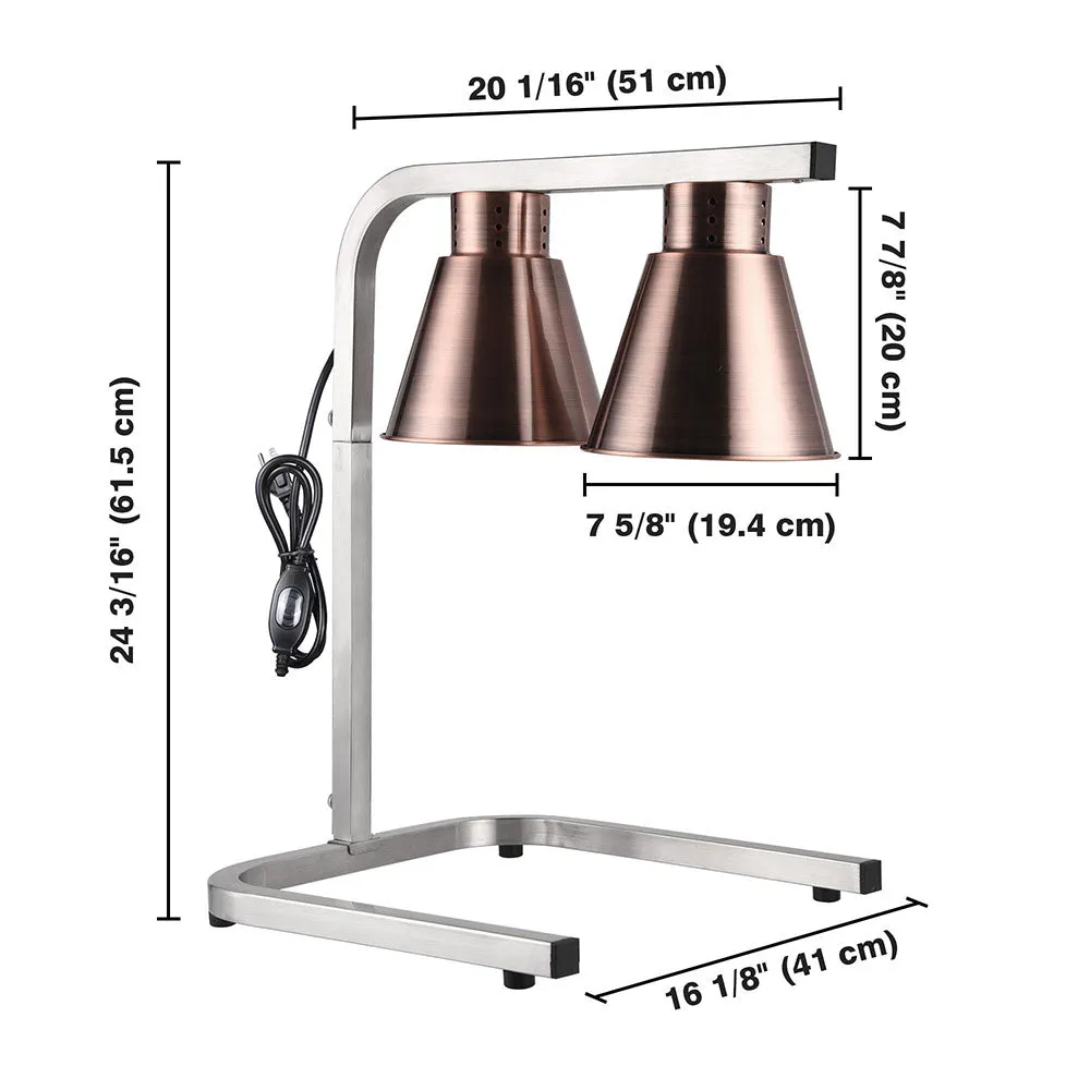 TheLAShop Food Heat Lamp w/ 2 Bulbs Freestanding Food Warmer 110V