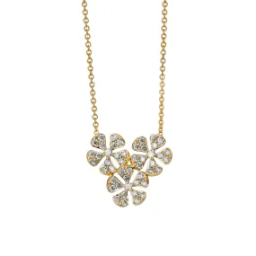 Three Flower Diamond Necklace