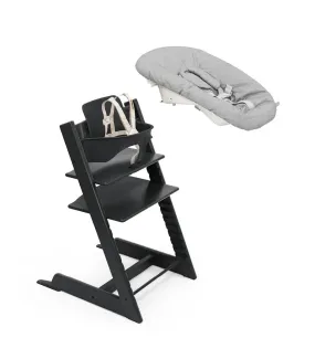 Tripp Trapp High Chair Black and Newborn Set | Black