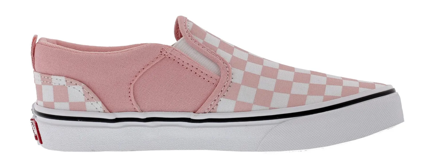 Vans Kid's Asher Checkerboard Slip On Sneakers