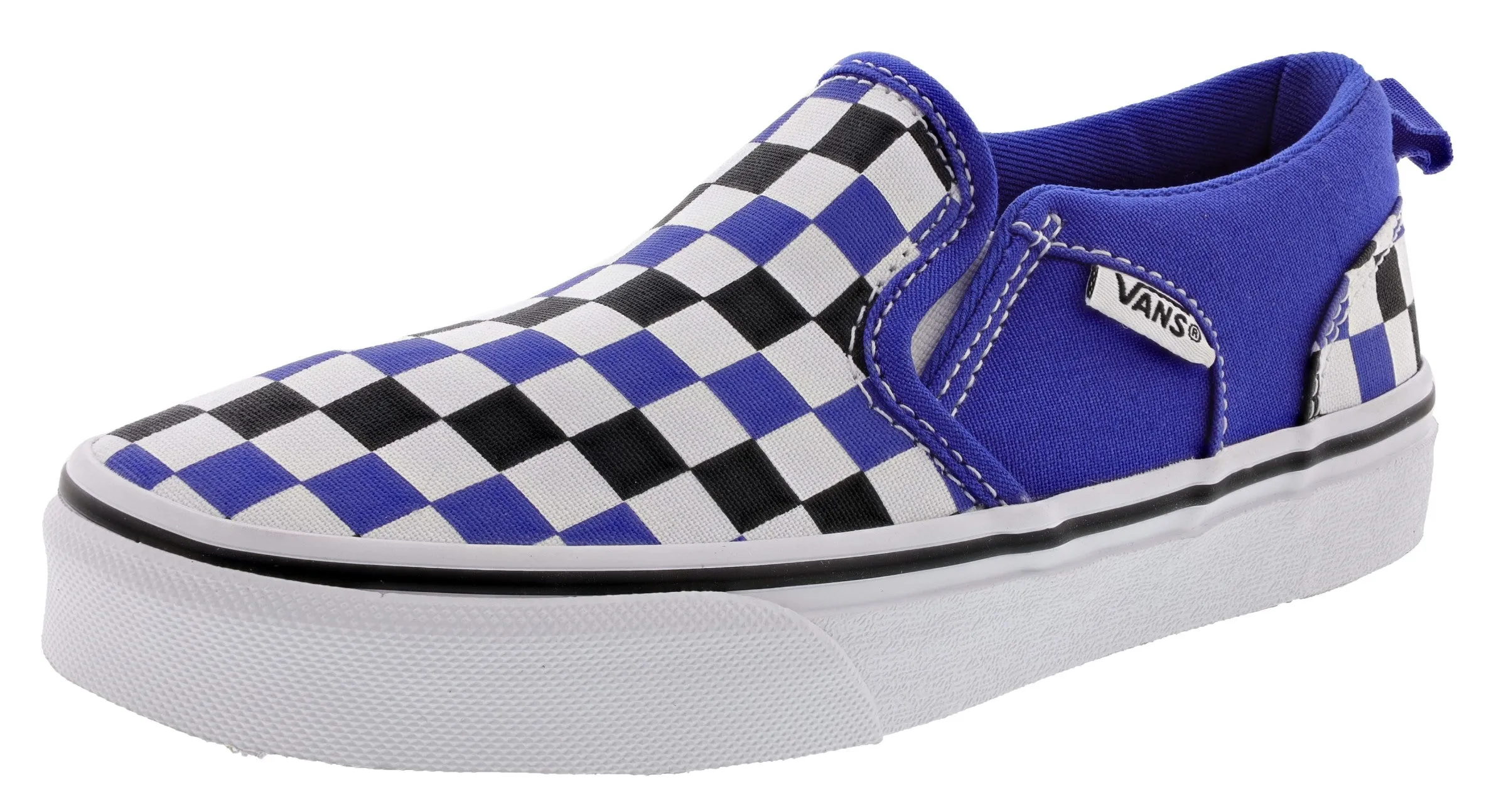 Vans Kid's Asher Checkerboard Slip On Sneakers